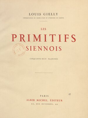 cover image of Les primitifs siennois